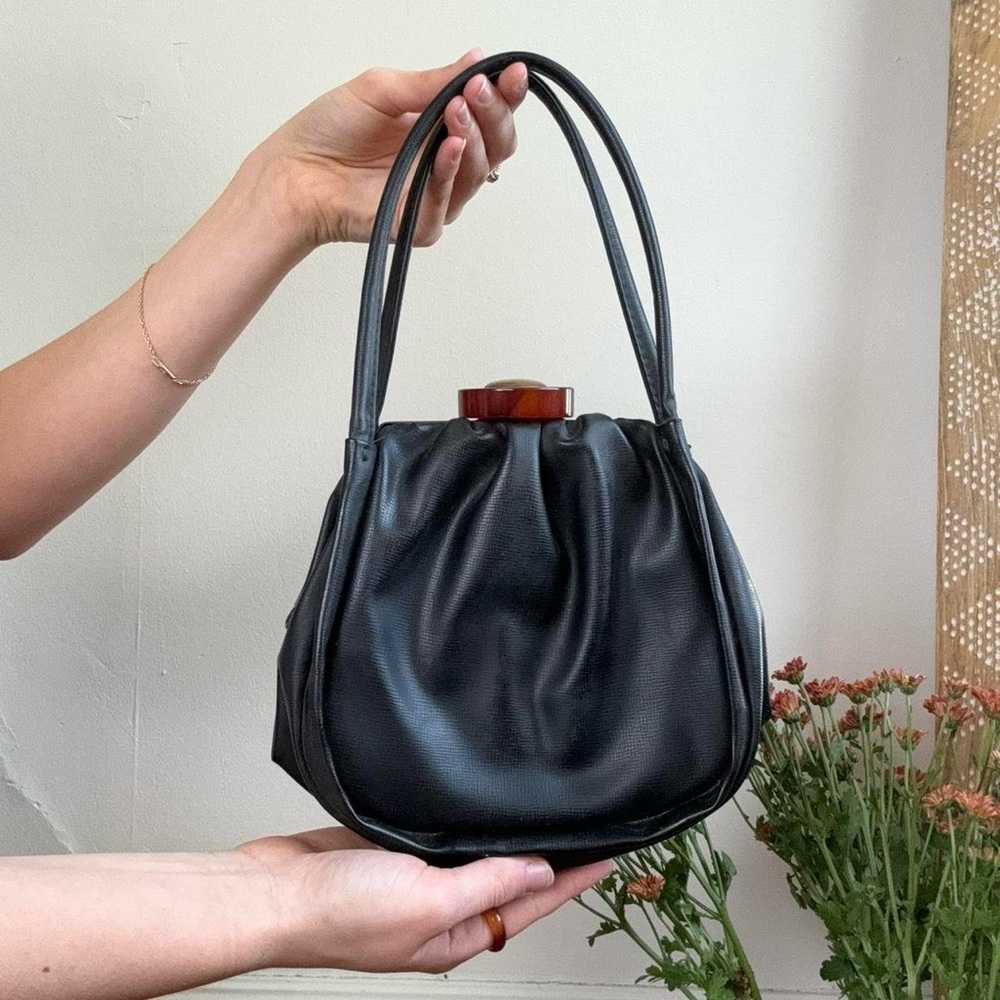 Vintage Black Leather mini bag